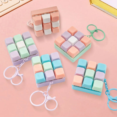Fidget Decompression 9 Keyboard Key Toy For Adults Antistress Toys Anti Stress Finger Keyboard Games Keychain