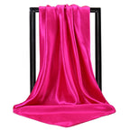 Luxury Brand Silk Scarf Women Satin Solid color Hijab Scarves Muslim Pareo Bandana Female Shawl Wrap Headband Foulard 90*90cm