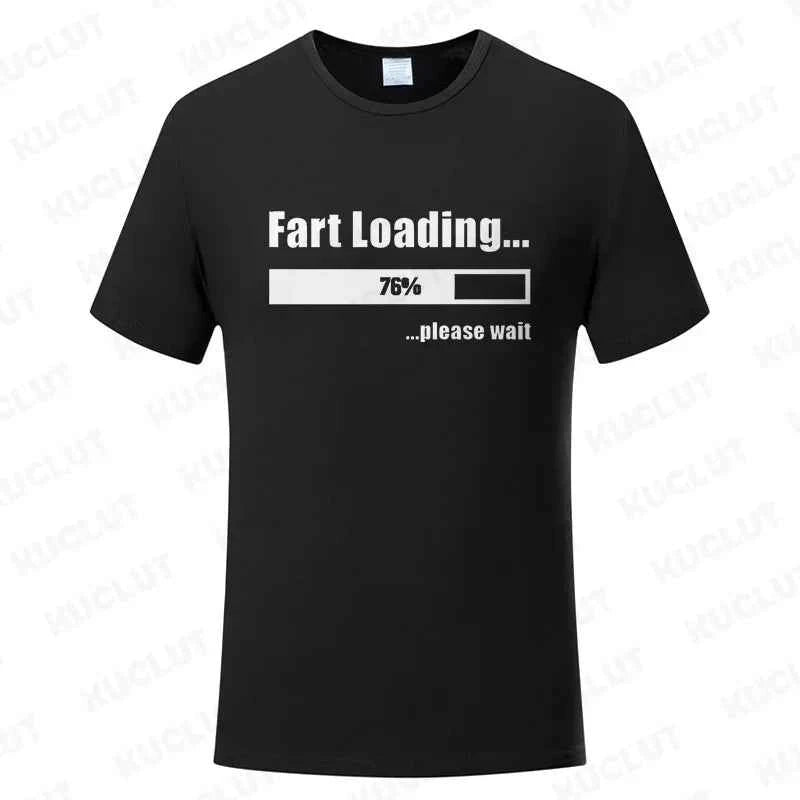 Huge Fart Loading Men's T-shirt Humor Tee Joke Gag Tshirt for Dad Gifts Guys Male Clothes Short Sleeve Tees Funny Graphic Tops