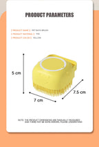 Dog Bathing Brush Pet Massage Brush Shampoo Dispenser Soft Silicone Brush Rubber Bristle for Dogs and Cats Shower Grooming Tool - WTN Essentials 