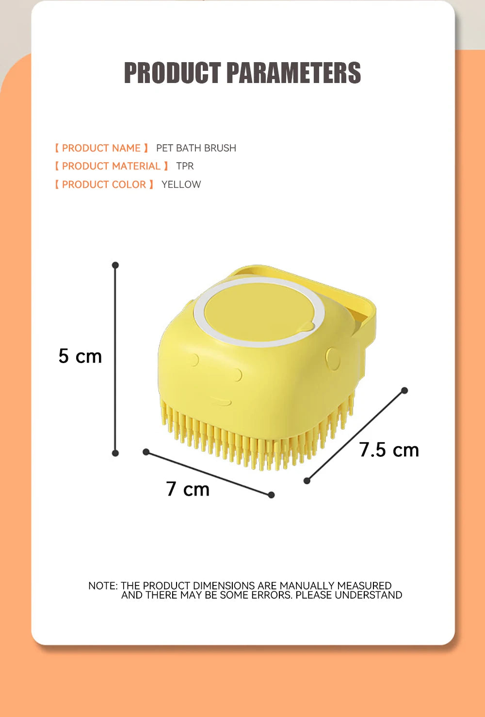 Dog Bathing Brush Pet Massage Brush Shampoo Dispenser Soft Silicone Brush Rubber Bristle for Dogs and Cats Shower Grooming Tool - WTN Essentials 