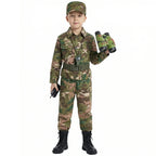 Kids Soldier Costume for Kid Party Army Costume camouflage Costumes for Boys Jungle Field Sniper Set with Pistol Compass Whistle