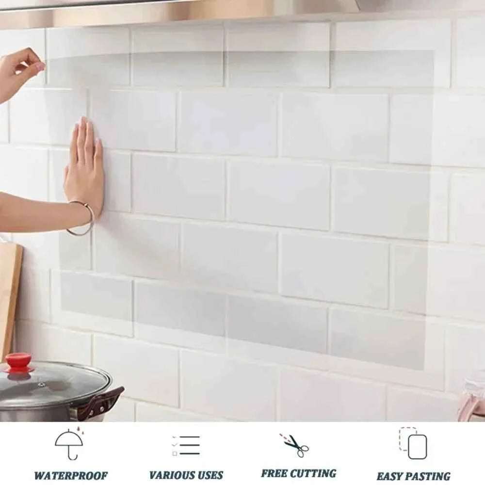Kitchen Wall Protector Film – Oil Proof Heat Resistant Wall Sticker