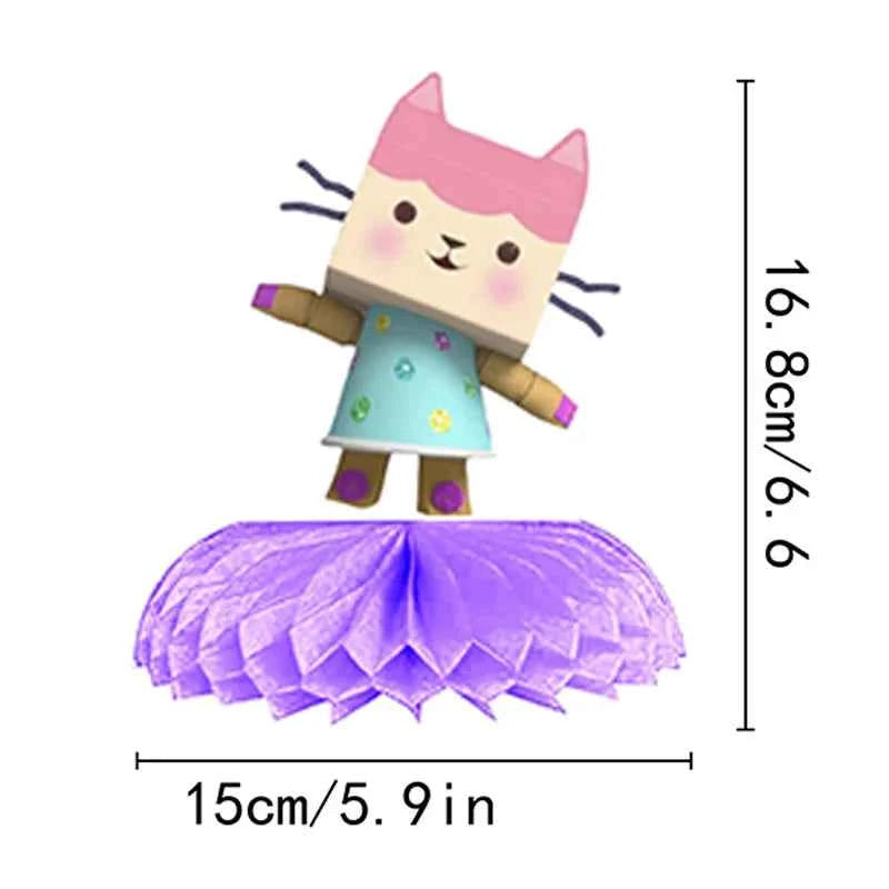 Gabby's Dollhouse paper honeycomb ornament birthday party or baby shower decoration kid favor Party Tabletop Decorations Set