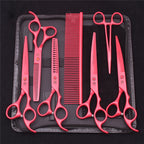 Pet Grooming Scissors Purple Dragon Japan Stainless Pink Curved Scissors For Dogs Dog Thinning Scissors Pet Chunker Shears Z3003