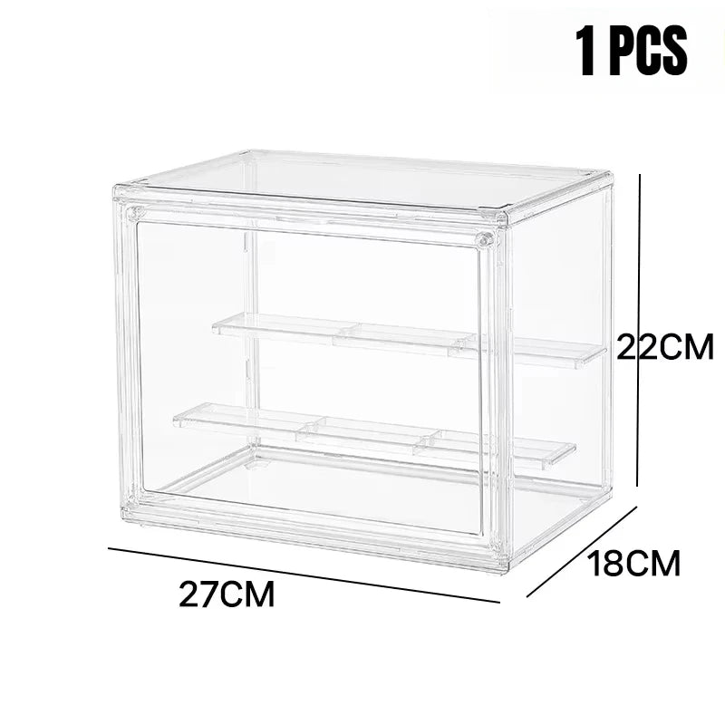 1/2/3/4PCS Acrylic Clear Display Storage Box for Fingures Foldable Display Case for Figurines Dolls Action Figure Organizer box