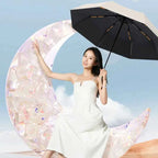 New Automatic Umbrella 24 Bone Solid Color Automatic Umbrella Light Collapsible Large Size Outdoor Sunshade Uv Protection