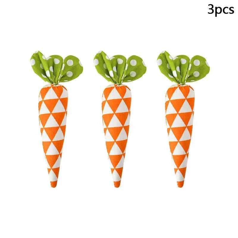 1/5pcs Easter Carrot Ornaments 2026 Spring Easter Party Decoration for Home Kids Birthday Favors Gift Soft Artificial Carrot Toy