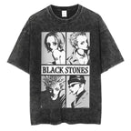 Japanese Anime Nana Osaki Print Vintage Washed Tshirt Harajuku Streetwear Graphic T-Shirt Summer Short Sleeve Cotton Tshirt