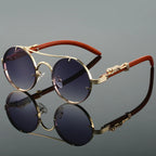 Vintage Round Double Bridge Sunglasses Retro Fashion Eyewear