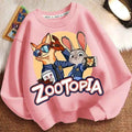 Spring Kid Boy Clothes Children Girls Disney Zootopia 2 Judy Hopps Nick Wilde Print Sweatshirt Top Baby Cartoon Pullover