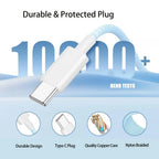 Type C to C Colored Nylon Braided Cable PD 60W for IPhone17/16/15, iPad Pro, Macbook, Samsung S24/23, Durable & Fast Charging.