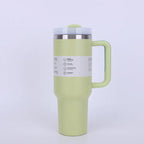 40 Oz / 1200 Ml Insulated Mug with Handle and Straw, Stainless Steel Tumbler with Spill-proof Lid for Hot or Cold Drinks