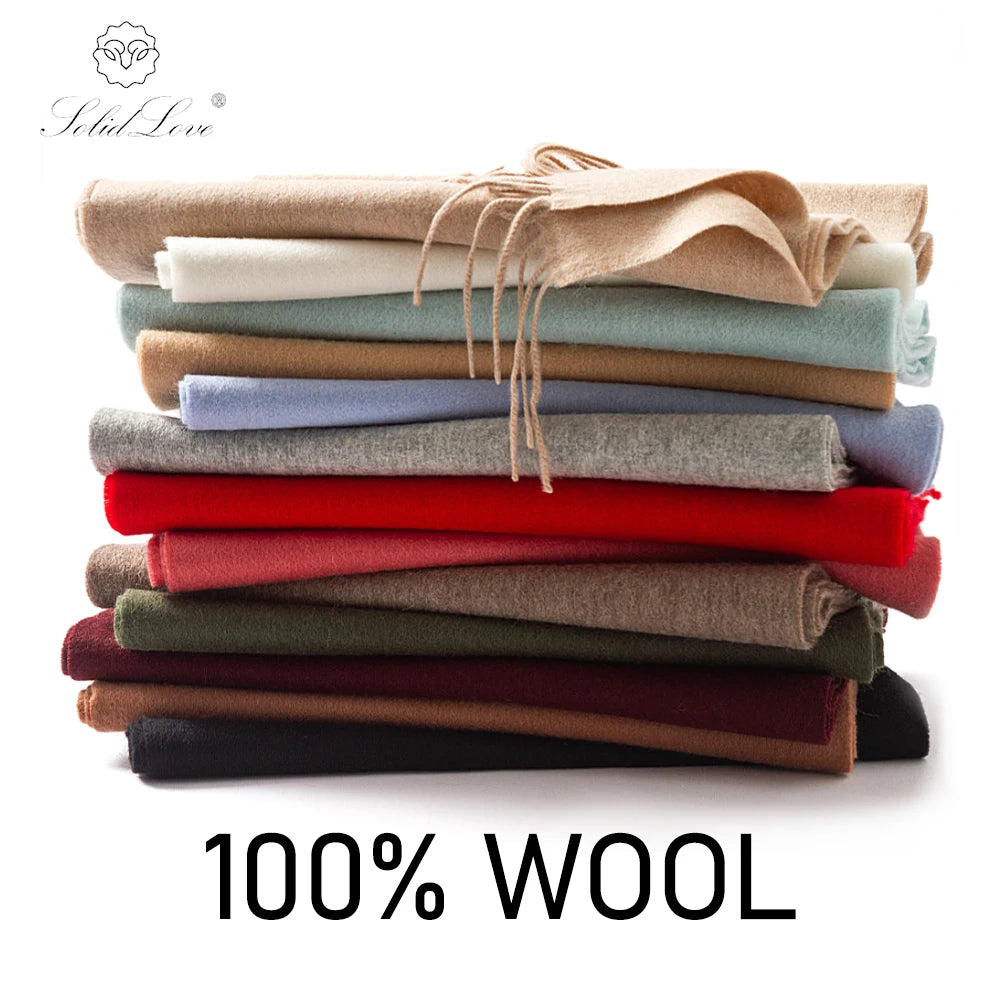 Solidlove 100% Wool Winter Scarf for Women – Luxury Cashmere-Feel Shawl, Poncho & Wrap | Warm Fashion Scarf for Ladies