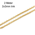 2/10 Meters Stainless Steel Chain 1 1.5 2mm Gold&Steel Color Link for DIY Jewelry Making Necklace Bracelet Bulk Chain Supplies