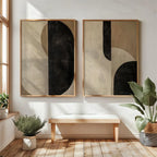 2pcs/set Japanese Retro Wabi Sabi Mountains Abstract Canvas Print Poster Modern Minimalist Art Print Home Decor Wall Art Poster