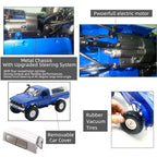 WPL C24-1 Full Scale RC Car 1:16 2.4G 4WD Rock Crawler Electric Buggy Climbing Truck LED Light On-road 1/16 For Kids Gifts Toys