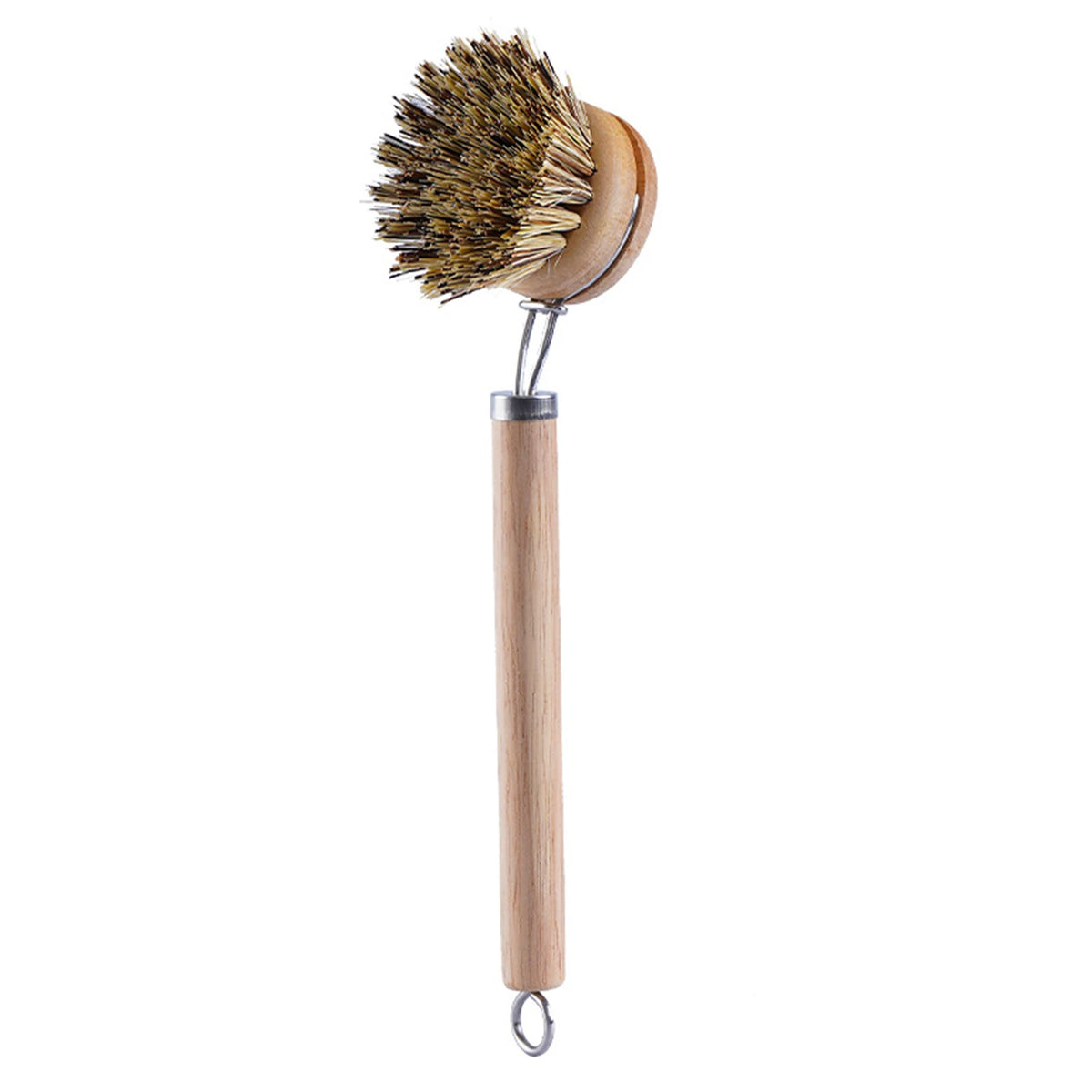 Replaceable Dish Brush Wooden Handle Stain Remove Pot Brush Portable Household Cleaning Scrub Brushes Kitchen Accessories