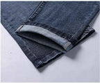 Wthinlee New Business Men's Jeans Casual Straight Stretch Fashion Classic Blue Black Work Denim Pant Trousers Male  Clothing