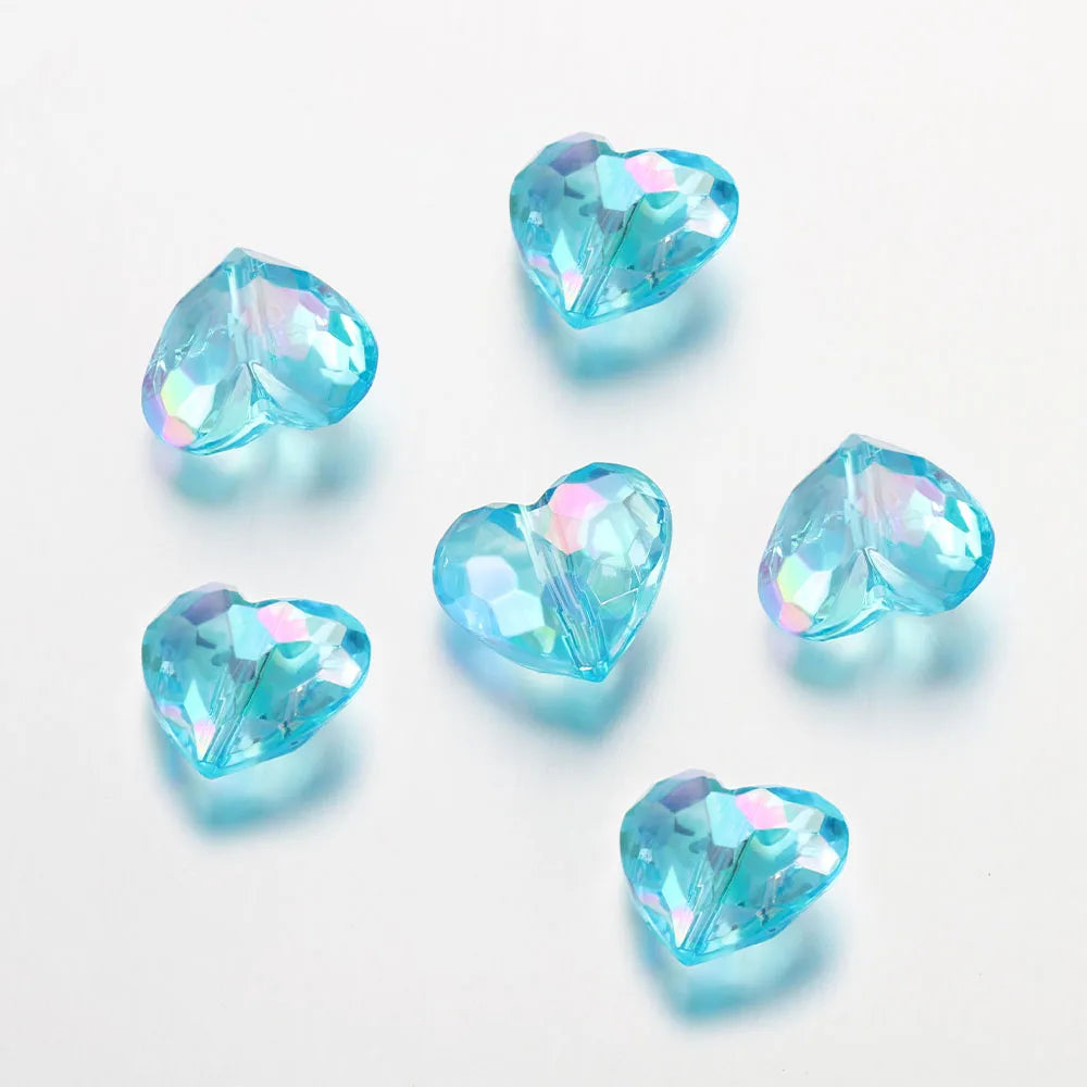 20pcs Acrylic Heart Beads Transparent Loose Spacer Beads for DIY Jewelry Making Pendants Neaklace Bracelet Needlework Material