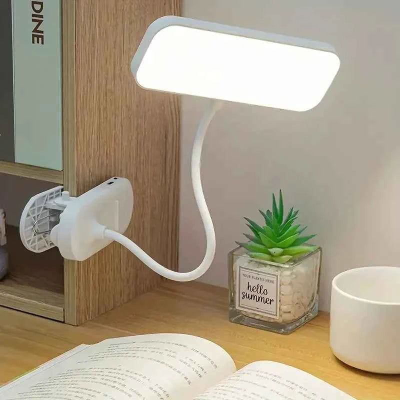 Clip-on LED USB charging desk lamp for college students, dormitory desk and bedroom reading lamp, suitable for office, study, be