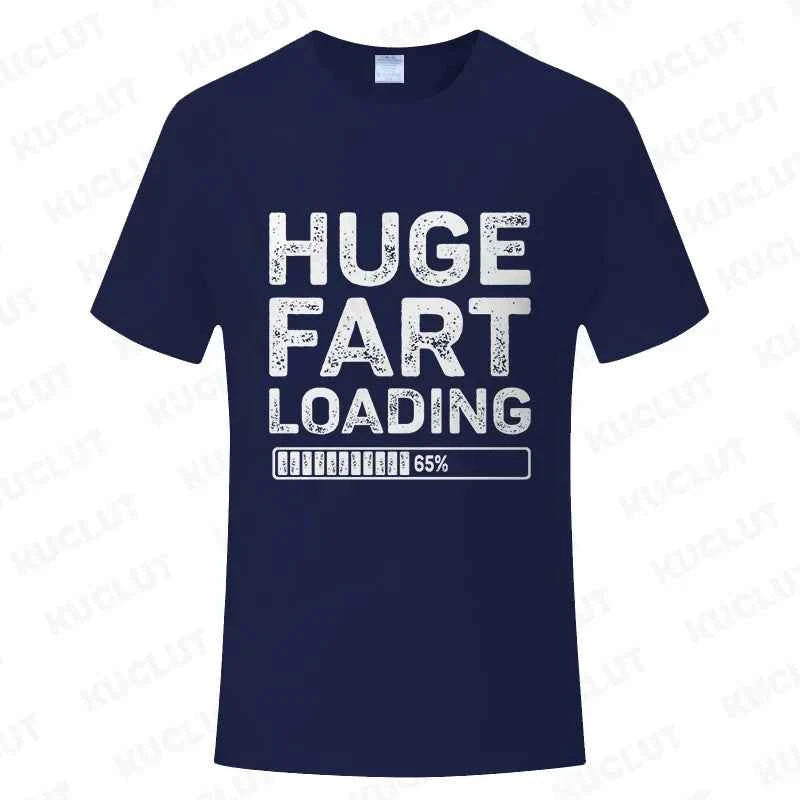 Huge Fart Loading Men's T-shirt Humor Tee Joke Gag Tshirt for Dad Gifts Guys Male Clothes Short Sleeve Tees Funny Graphic Tops