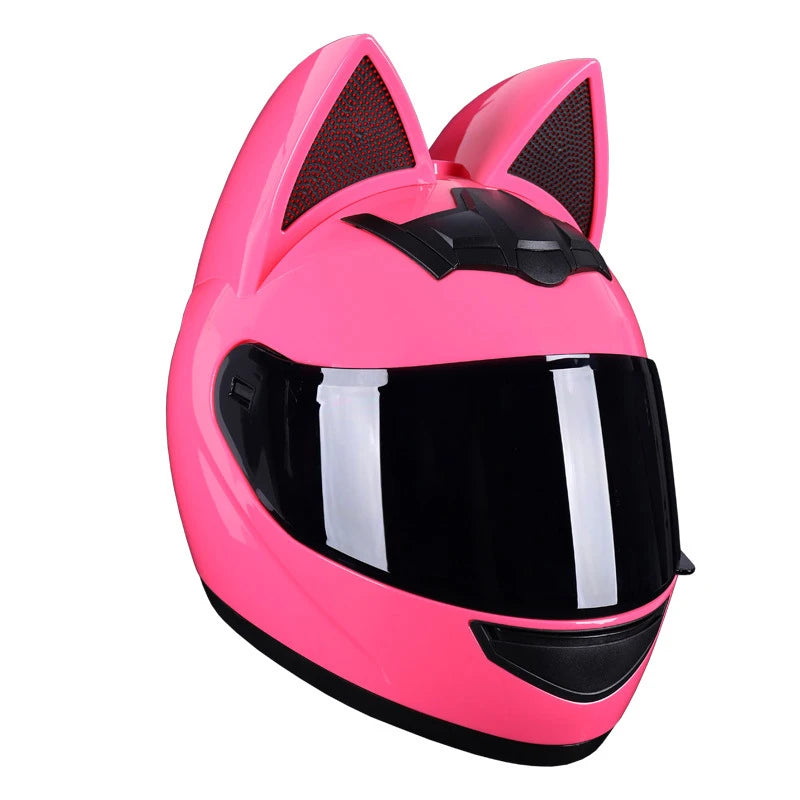 Cat Ear Motorcycle Helmet For Women Full Face Motocross Motorbike Men's Moto Helmet Breathable DOT Certification Girlfriend Gift