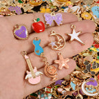 30/60/100pcs Random Mix Enamel/Drip Oil Charms For Jewelry Making Bulk Trinkets Charm Flower Heart Animal Bag Charm DIY Pendant