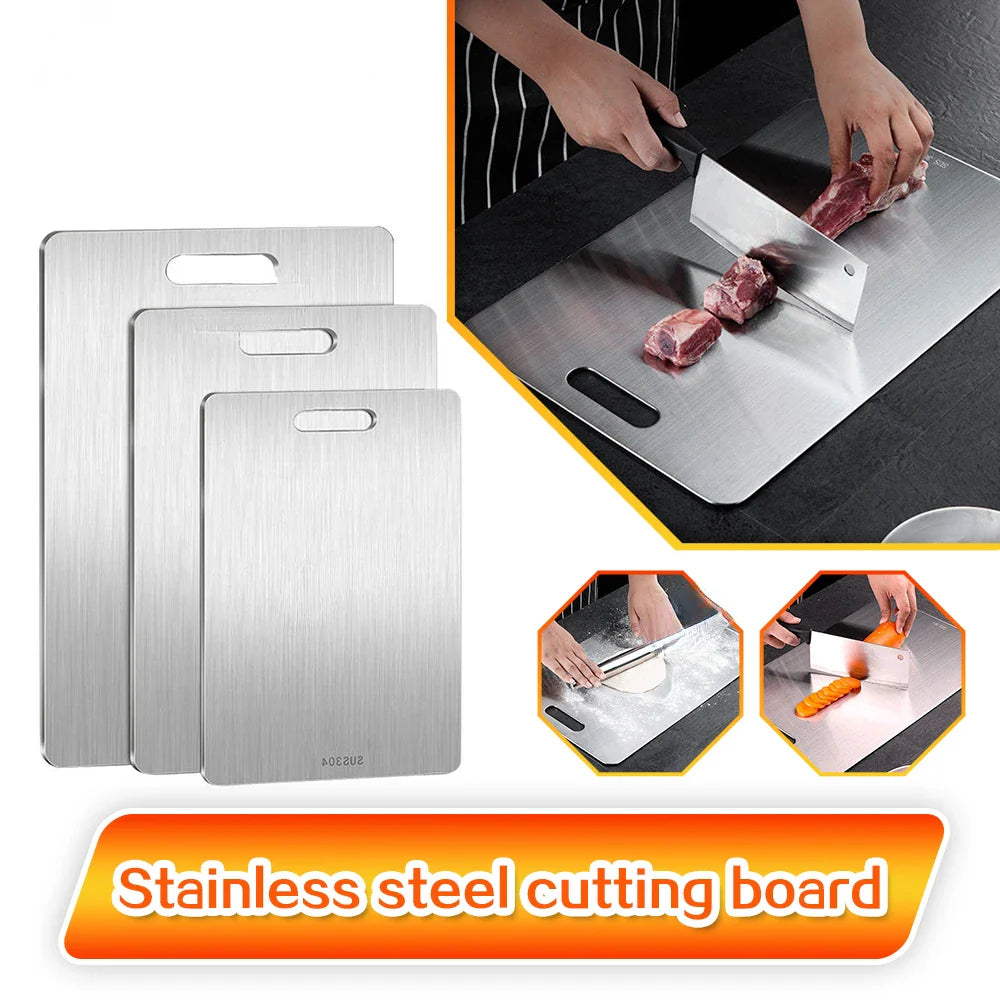 316 Stainless Steel Cutting Board – Double Sided Chopping & Kneading Board