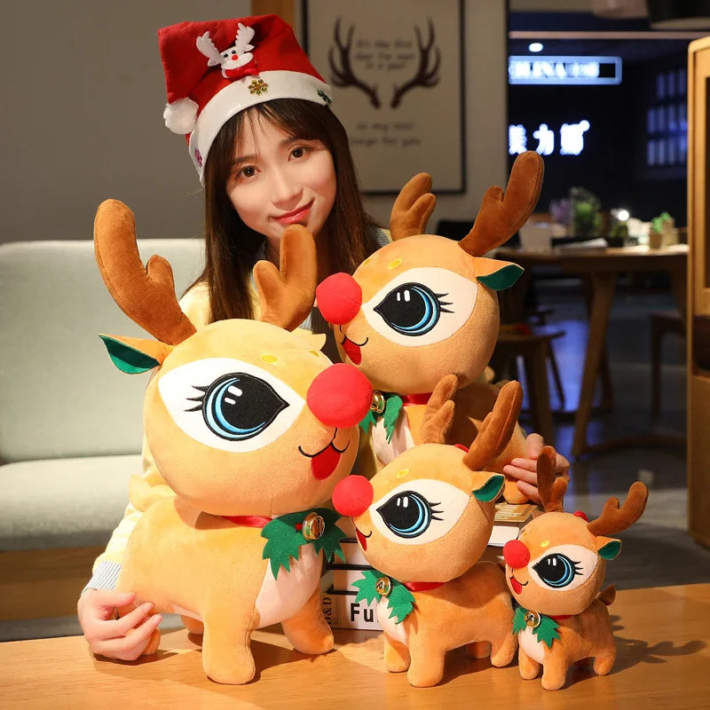 20CM Cute Christmas Series Doll Santa Claus Elk Plush Toy Stuffed Soft Snowman Deer Toys for Kids Girls Xmas Gift Decor Props