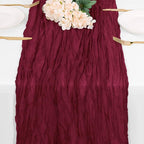 Burgundy Table Runner Cheesecloth Gauze Rustic Boho Cheese Cloth Table Runner Wedding Bridal Shower Birthday Party Decorations