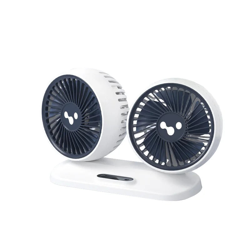 LEIBOO Car USB Fan Dual Head Cooling Air Fan Independent Switch 3-Speed 360 Degree Adjustable Auto Fan Car Electrical Appliances