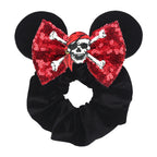 Cute Mouse Ears Velvet Scrunchies Hairband Women Elastic Ponytail Holder Girls Sequin Bow 2023 Kids Party DIY Hair Accessories