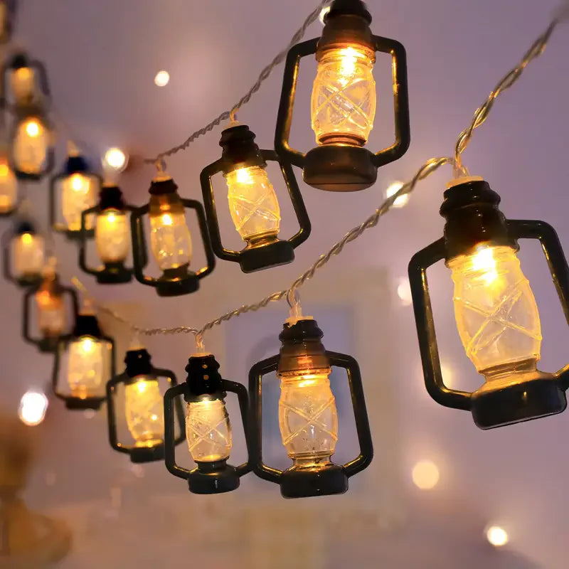 80 LED Vintage Lantern String Lights Christmas Halloween Decor