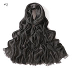 180*65cm Tie-dye Crinkle Rayon Hijabs for Women Muslim Scarf Shawls Plain Ladies Breathable Headband Femme Turban Ramanda