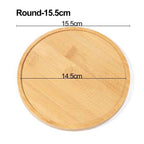 Simple Style Home Decoration Succulents Bonsai Holder Round Square Flowerpot Base Hexagon Rectangle Bamboo Wood Tray
