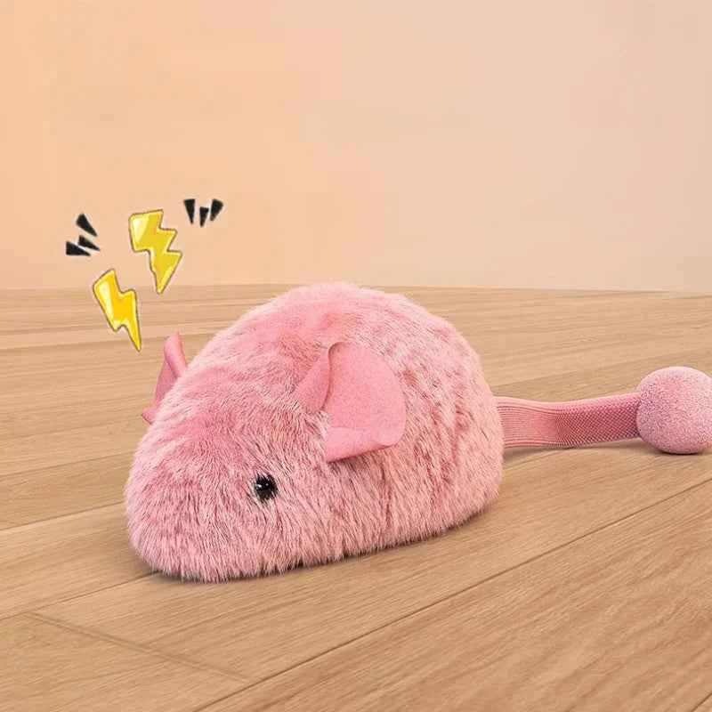 Interactive Luminous Plush Mouse Cat Toy for Indoor Hunting Play