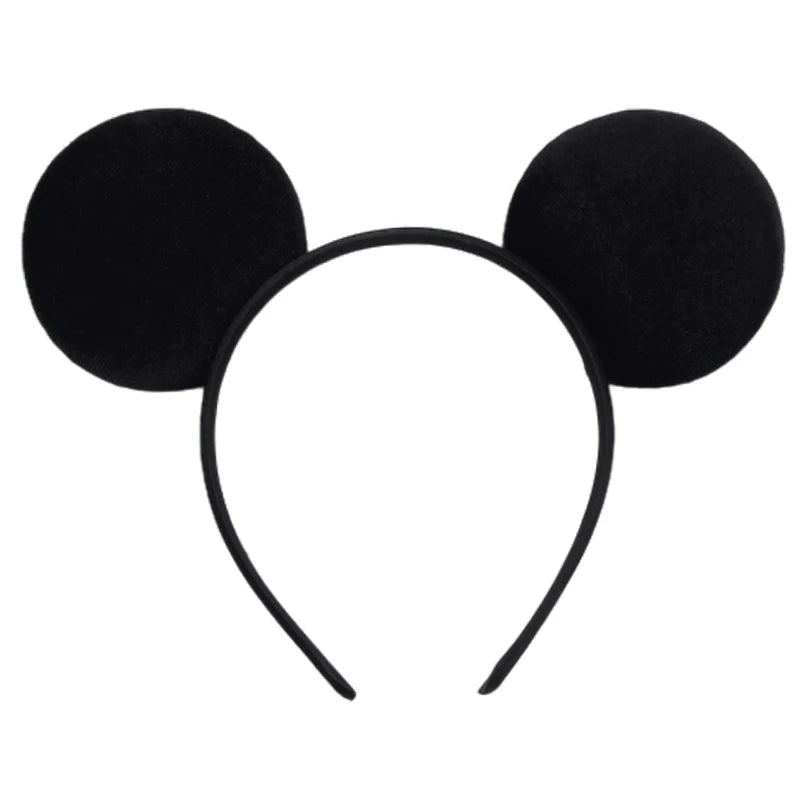 New Trendy Mouse Ears Headband 3.3"Velvet For Girls Soft Bow Hairband Halloween Festival Party Trip DIY Hair Accessories Gifts