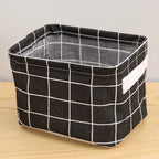 Random Cotton Hemp Storage Basket with Handheld Printed Tabletop, Miscellaneous Sorting Cabinet, Small Clothing, Fabric Storage