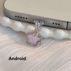 Diamond Star Dust Plug Charm Fashion Ladies Charge Port Plug For iPhone Type C Micro USB Dust Protection Cap Phone Pendant Gift