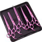 Pet Grooming Scissors Purple Dragon Japan Stainless Pink Curved Scissors For Dogs Dog Thinning Scissors Pet Chunker Shears Z3003