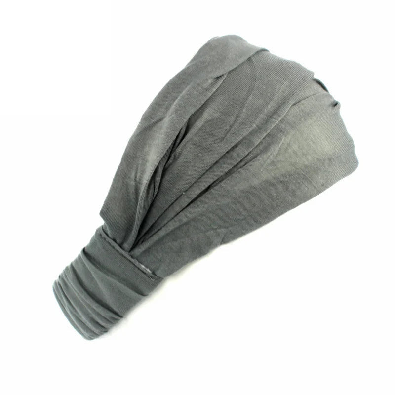 New Summer Women Solid Cotton Headband Elastic Wide Soft Girls Sports Yoga Knotted Headband Running Sweatband For Tennis Gym