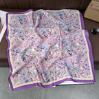 2025 Silk Shawl Print Headscarf Cat Hair Wrap Neckerchief Female Satin Square Scarf For Women Headband Foulard Hijab Bandana