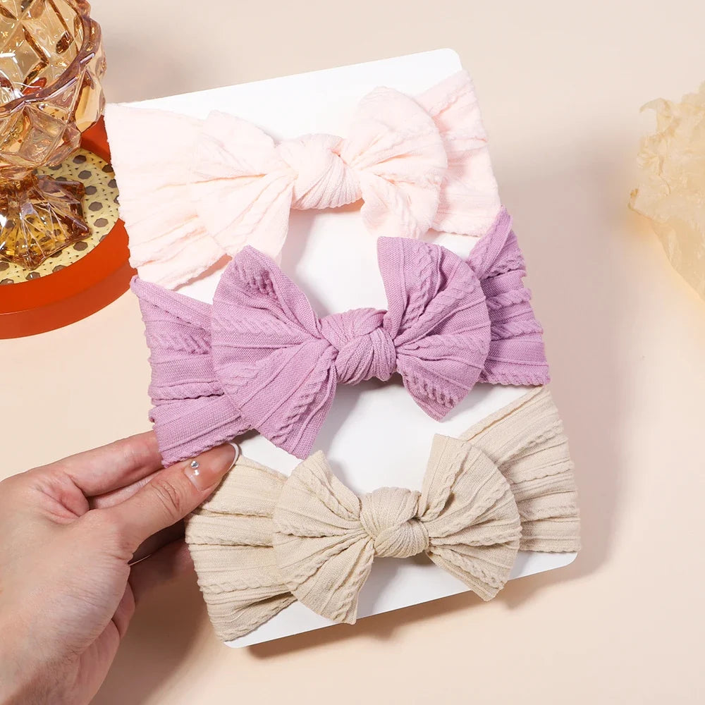 3Pcs/Lot Cable Knit Baby Headbands For Children Elastic Baby Girls Turban Kids Hair Bands Newborn Headwrap Baby Hair Accessories