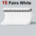 5/10/20 Pairs Neutral Solid Color Round Neck Socks Spring Autumn Sweat Absorbing Breathable Comfortable All-season Sports Socks