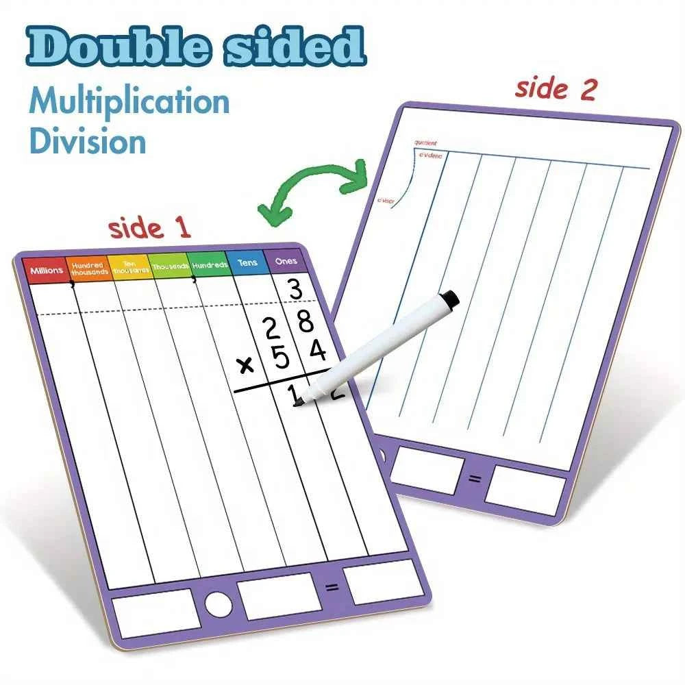 Division Multiplication Chart Double-sided Multiplication Chart Dry Erase Practice White Board Easy to Use Multiplication Table