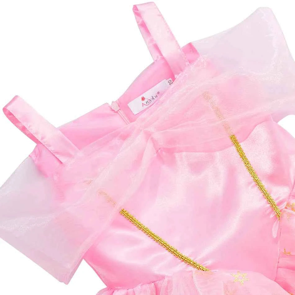 Little Girls Children Sleeveless Pink Dresses Children Summer Clothing Kids Princess Carnival Christmas Luxury Cosplay Dresses