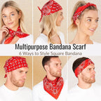Hip Hop Cowboy Paisley Scarf Large Bandana Head Square Scarf Men Women 55x55cm Black Red White