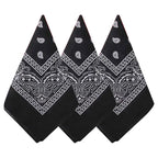 Hip Hop Cowboy Paisley Scarf Large Bandana Head Square Scarf Men Women 55x55cm Black Red White