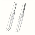 2pcs Professional Stainless Steel Kitchen Tweezers - Cooking Clamps For Electroplating, Seafood, Grilling, Precision Cooking